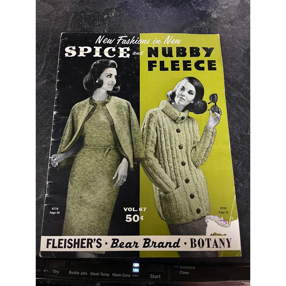 Vintage‎ 1960s Fleishers Bear Brand Botany Knitting Patterns Spice Nubby Fleece